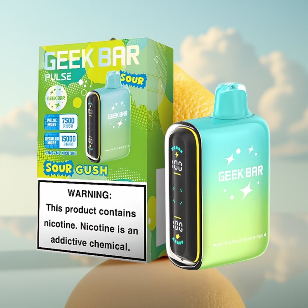 GEEK BAR Pulse 15000 Puffs Dispozabilni Vape Kisela Edicija – 16ML, 5% Nikotina, Podesivi Protok Vazduha