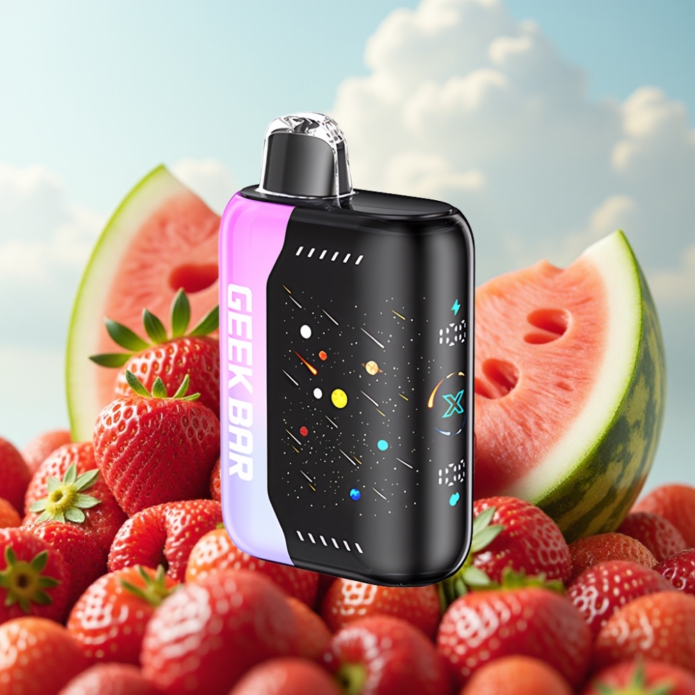GEEK BAR Pulse X 42K Puffs Meteor Edition Jagoda Lubenica – 42K pufova, 820mAh, Dvostruka Mesh Kalem, Podesivi protok vazduha