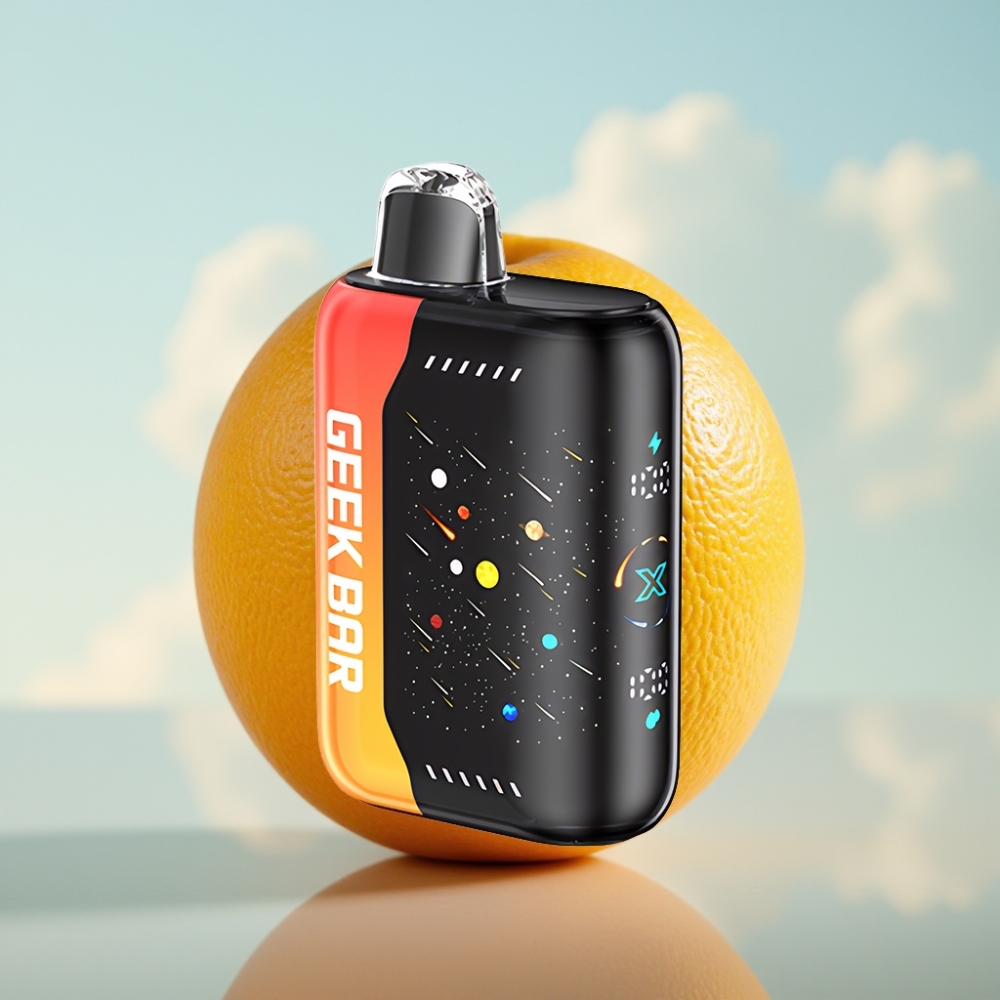 GEEK BAR Pulse X 42K Puffs Meteor Edition Narandžasti Zmaj sa 3D zakrivljenim ekranom, 820mAh baterijom i Dual Mesh Coil
