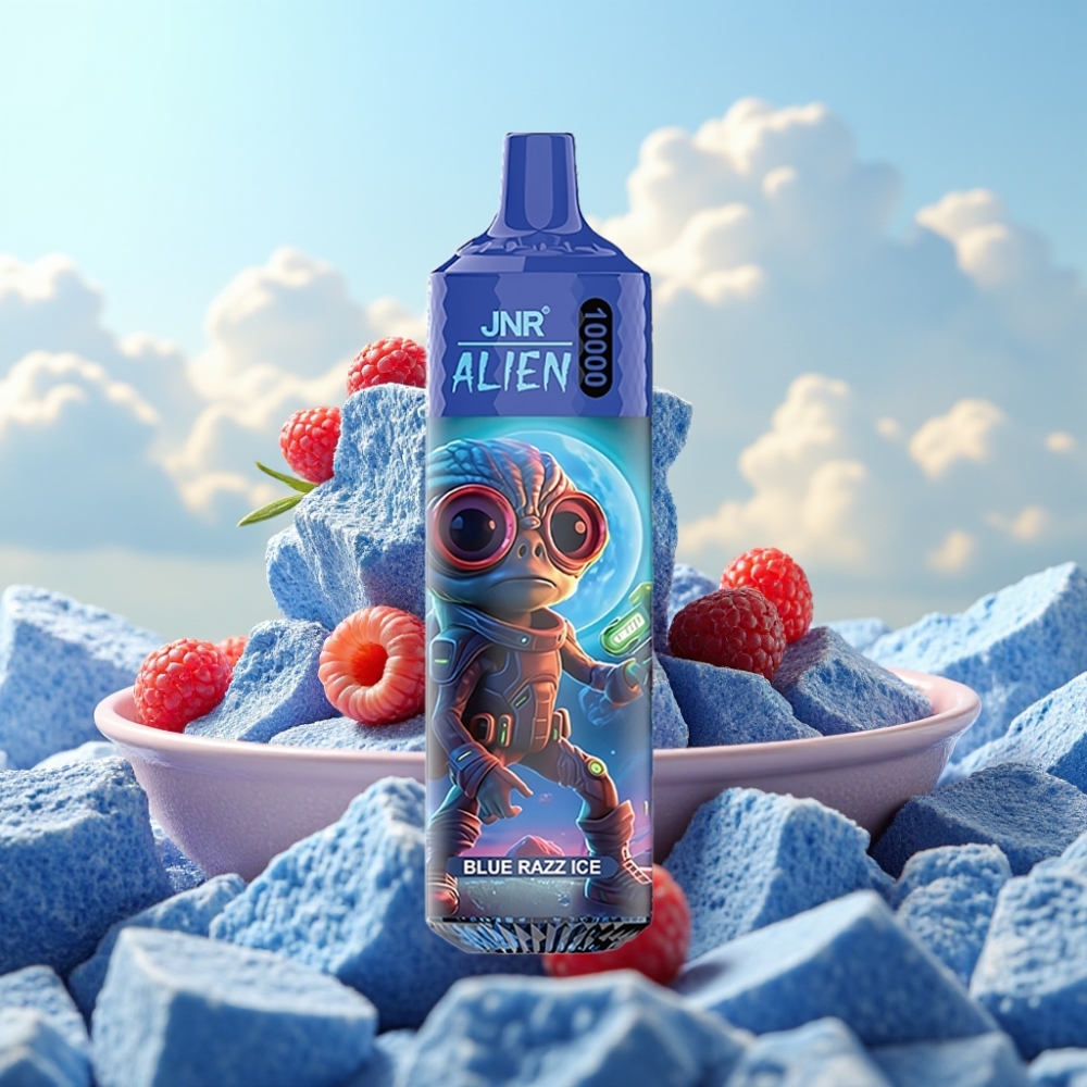 JNR Alien 10000 Puffs - 850mAh, 20ml, Plava malina led, Type-C