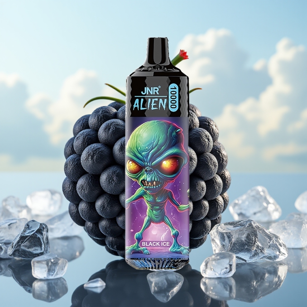 JNR Alien 10000 Puffs – 850mAh, 20ml, Type-C, RGB – Crni led