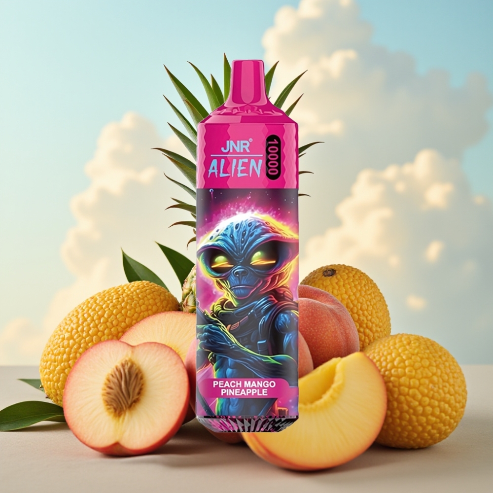 JNR Alien 10000 Puffs Briski dizajn, 850mAh, Type-C, LED (RGB) - Breskva mango ananas