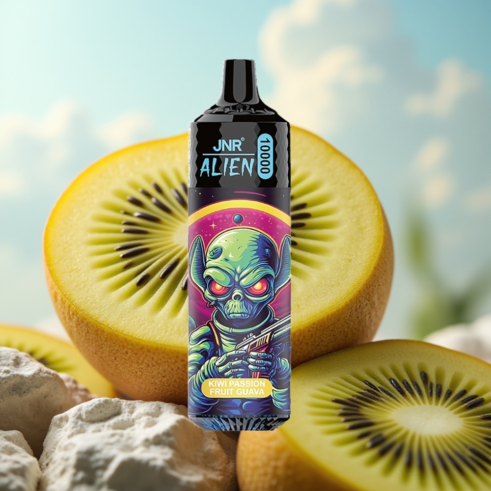 JNR Alien 10000 Puffs Dispozabil Vape Kiwi pasija guava – 10000 pufova, 850mAh, 20ml, Type-C
