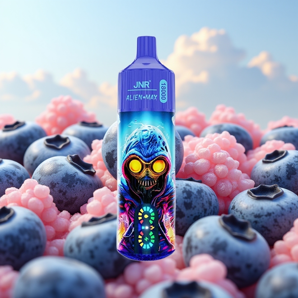 JNR Alien Max 18000 Puffs - 28ml E-tečnost, 850mAh Baterija, Tip-C Punjenje, Plavi Bubblegum Ukus
