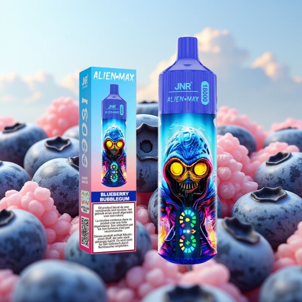 JNR Alien Max 18000 Puffs - 28ml E-tečnost, 850mAh Baterija, Tip-C Punjenje, Plavi Bubblegum Ukus