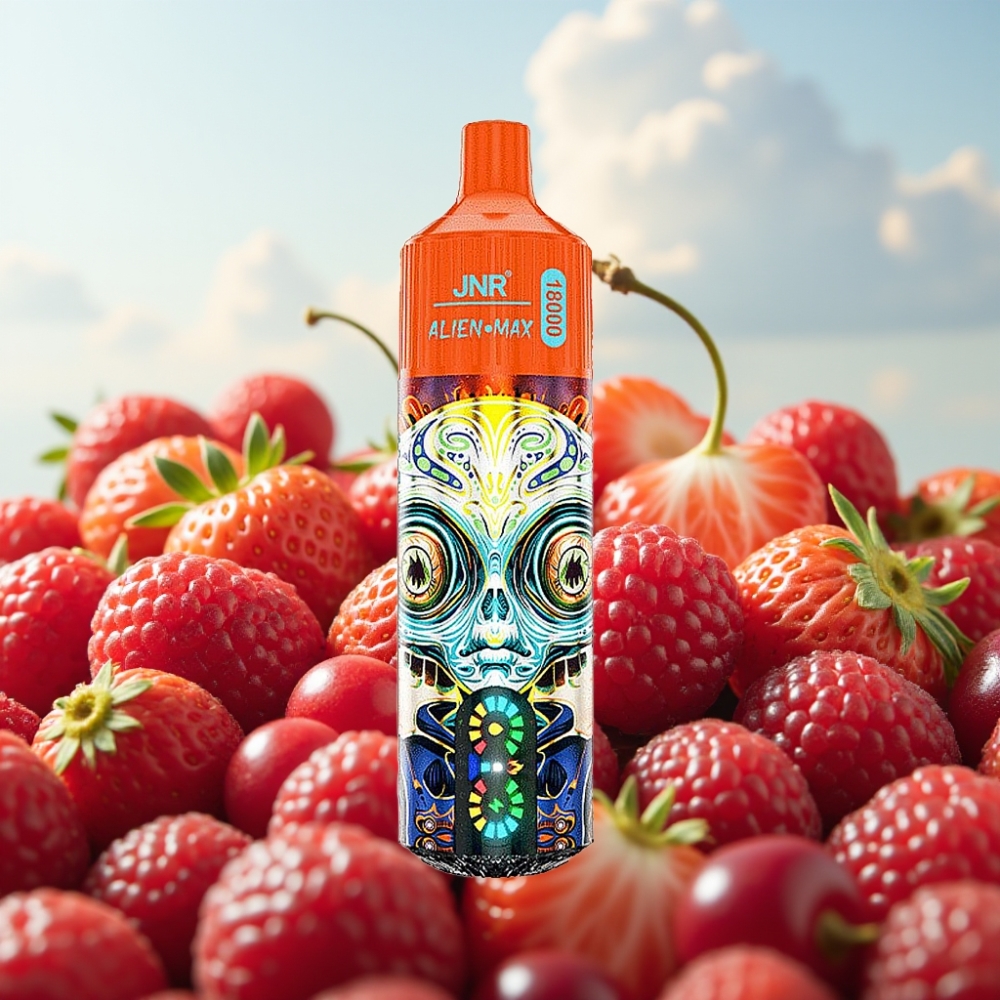JNR Alien Max 18000 Puffs Dispozabil Vape Jagoda Malina Trešnja – 18000 pufova, 28ml tečnosti, 850mAh baterija, Type-C punjenje