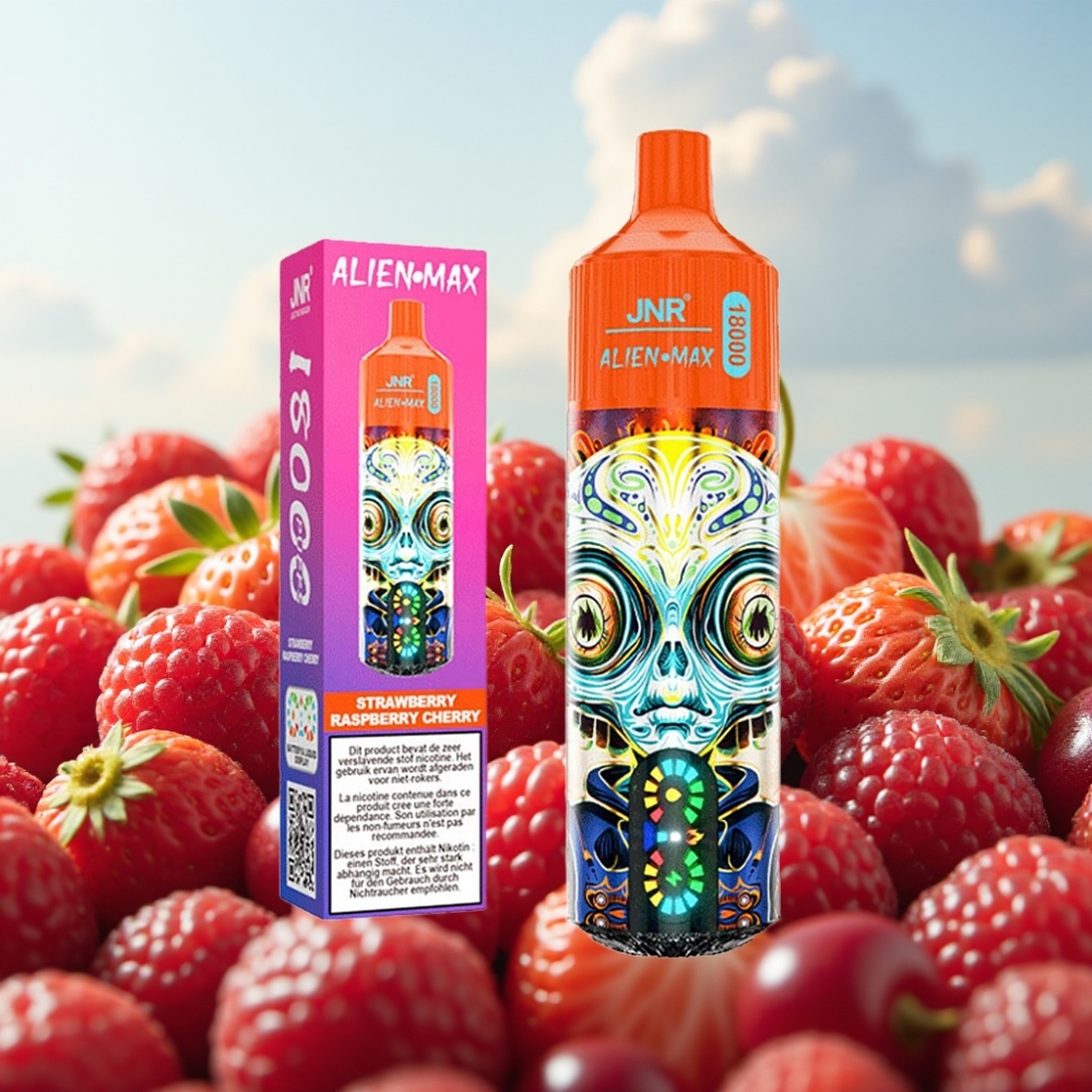 JNR Alien Max 18000 Puffs Dispozabil Vape Jagoda Malina Trešnja – 18000 pufova, 28ml tečnosti, 850mAh baterija, Type-C punjenje
