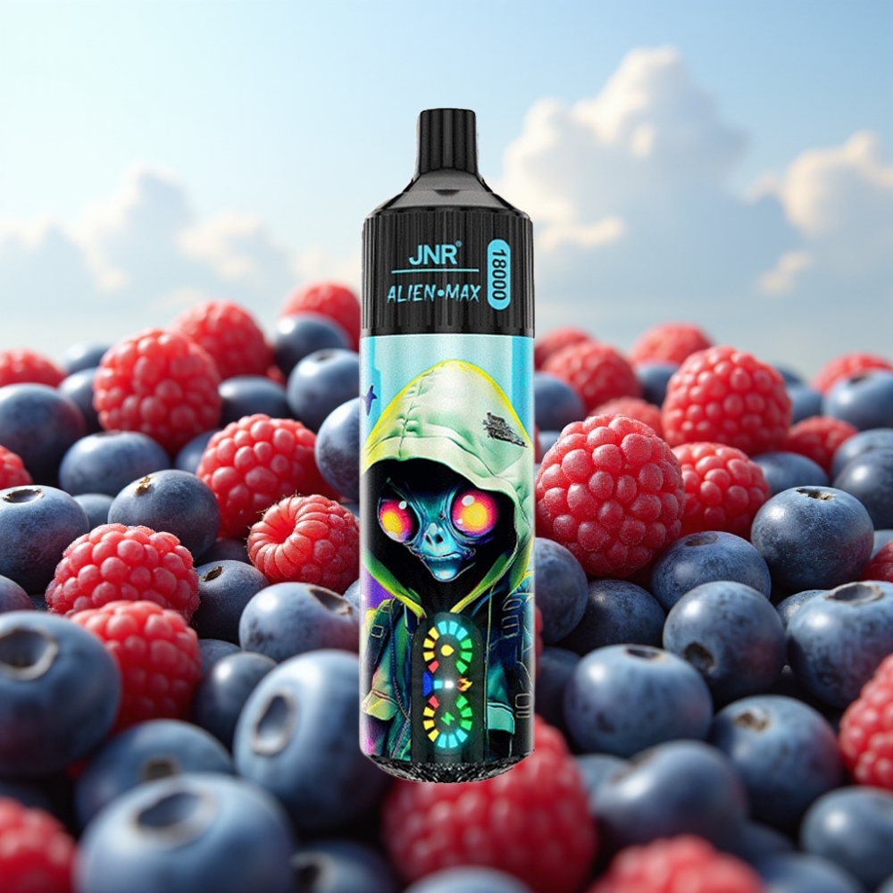 JNR Alien Max 18000 Puffs Dizpozejbl Vape Borovina Malina – 18000 pufova, 28ml tečnosti, 850mAh baterija, Type-C punjenje