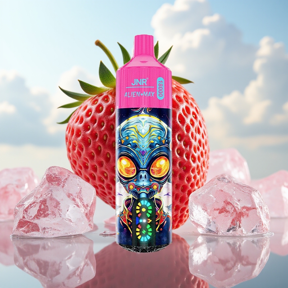 JNR Alien Max 18000 Puffs - Dual Mesh Coil, 28ml E-liquid, Jagoda Led (Strawberry Ice)
