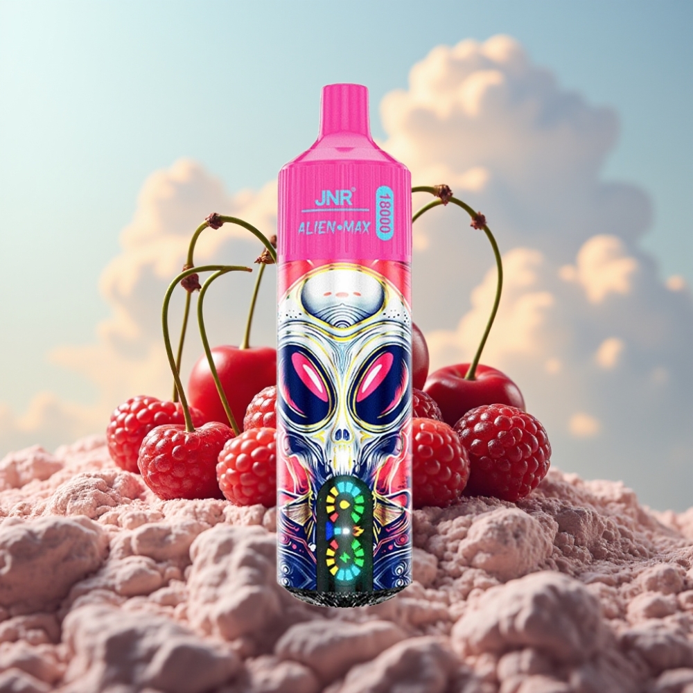JNR Alien Max 18000 Puffs – Dvostruka mreža, 28ml tečnosti, 850mAh, Tip-C, Trešnja-Berry