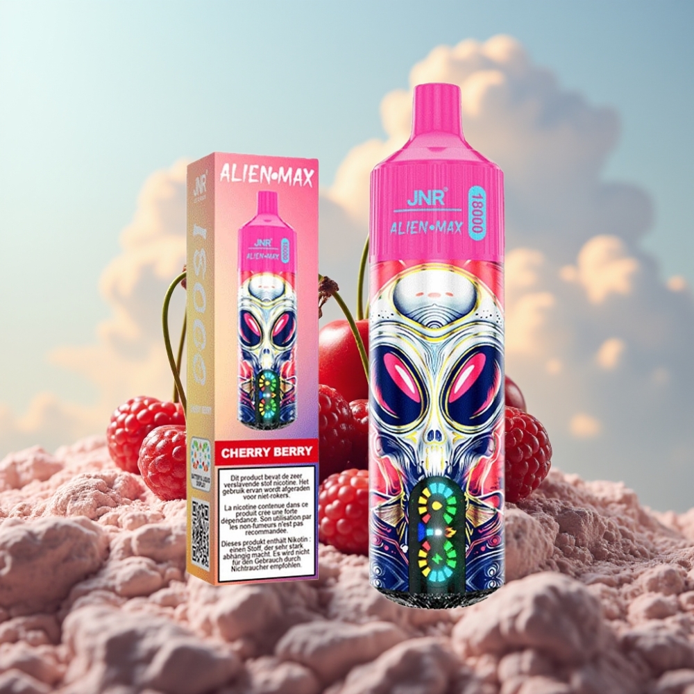 JNR Alien Max 18000 Puffs – Dvostruka mreža, 28ml tečnosti, 850mAh, Tip-C, Trešnja-Berry