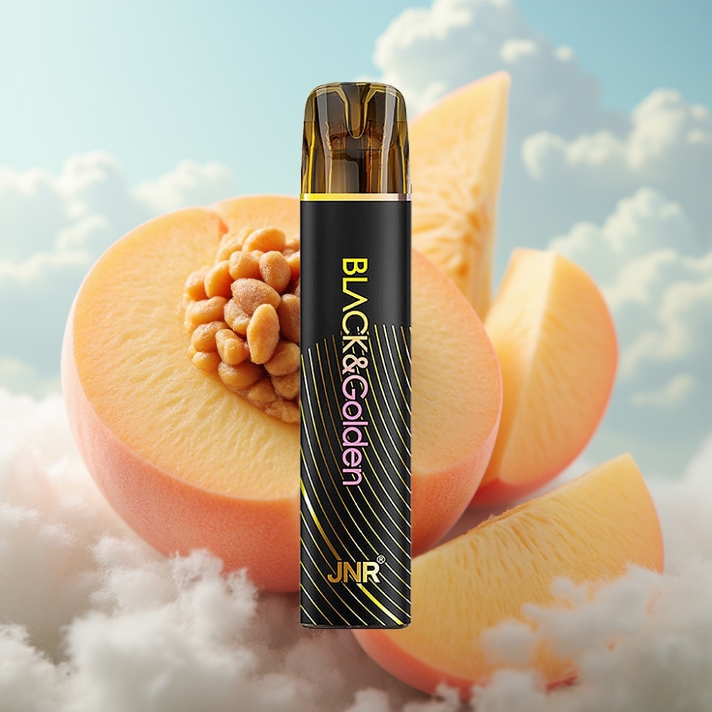JNR Black&Golden 600+200 Puffs Dispozabil Vape Breskva Mango – 800 Puffs, 550mAh, 2ml