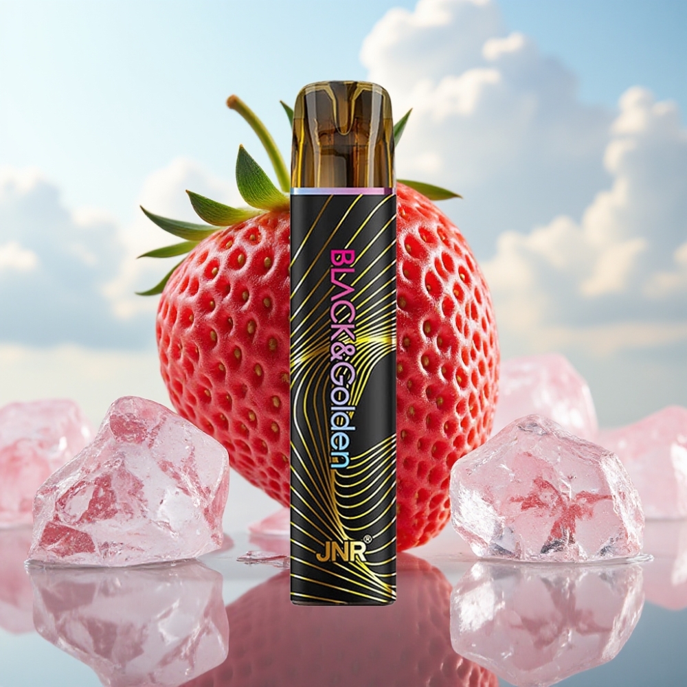 JNR Black&Golden 600+200 Puffs Dispozabil Vape Jagoda Led, 800 Puffs, 550mAh, 2ml, Nikotin 2%