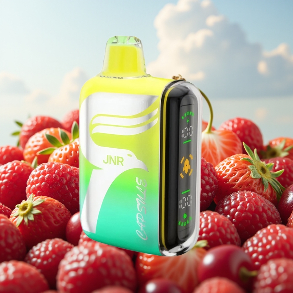 JNR Capsule 15000 Puffs – 850mAh, 20ml, Dual Mesh Coil, Jagoda Malina Trešnja