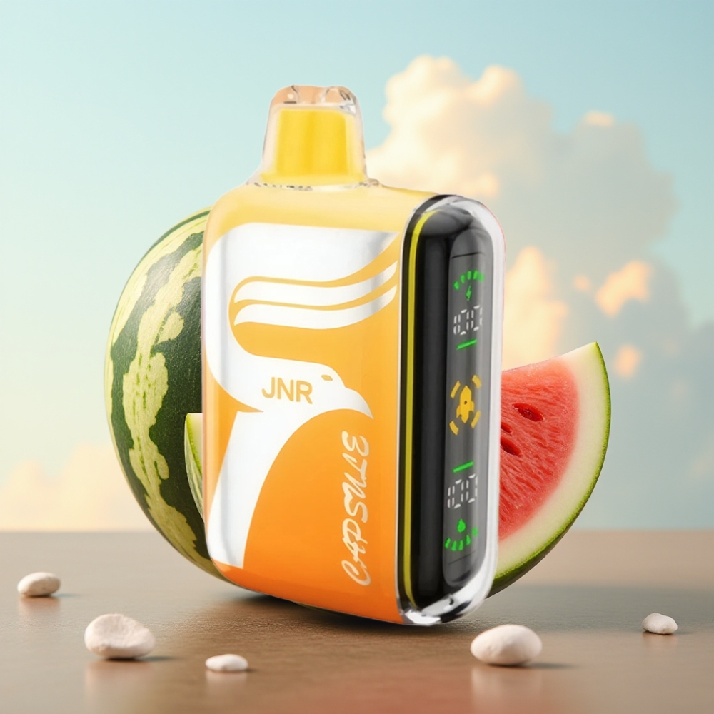 JNR Capsule 15000 Puffs Dispozabilni Vape Lubenica & Irchee, 850mAh, 20ml, Dual Mesh Coil, Smart LED Display