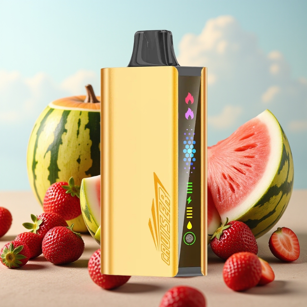 JNR Cruiser 12000 Pufova Bez Punjenja Dispozabil Vape Jagoda Kokos Lubenica – 3500 mAh Baterija, 25ml Tecnost, Dual Mesh Coil