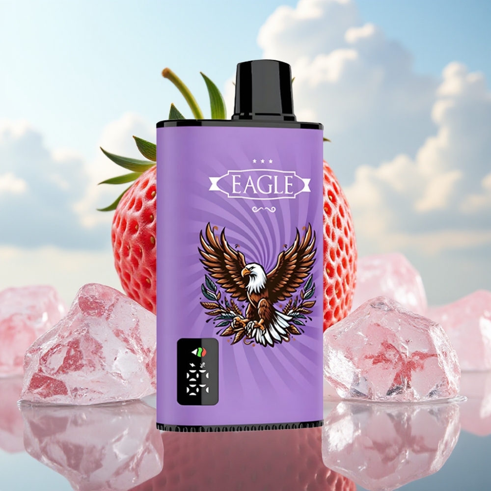 JNR EAGLE Smart 23000 Puffs Dispozabil Vape Jagoda Led, Digital ekran, 1.0ohm Mesh Coil, Podesivi protok vazduha