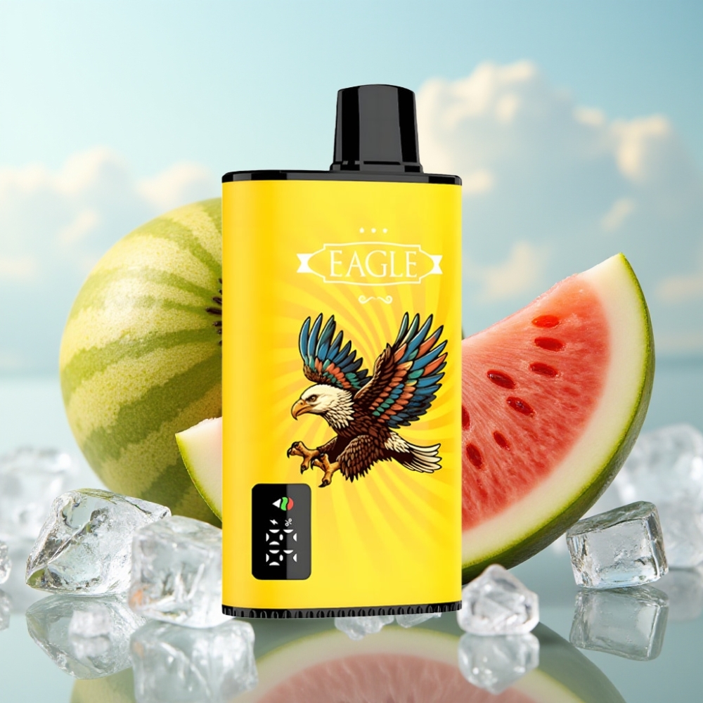 JNR EAGLE Smart 23000 Puffs Dispozabil Vape Kivi Lubenica Led, Digital Ekran, 1.0ohm Mesh Kalem, Podesivi Protok Vazduha