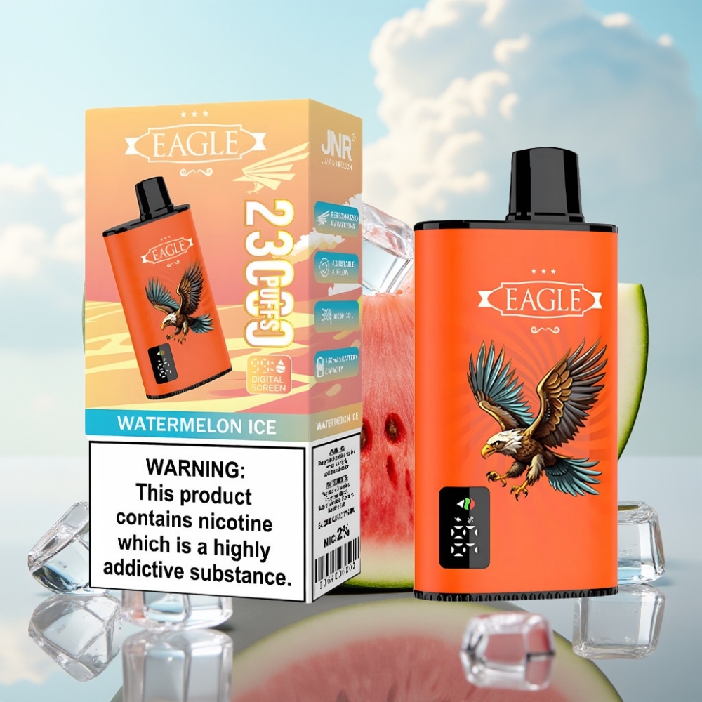 JNR EAGLE Smart 23000 Puffs Dispozabil Vape Lubenica Led, Digital Ekran, 1.0ohm Mesh Kalem, Podesivi Protok Vazduha