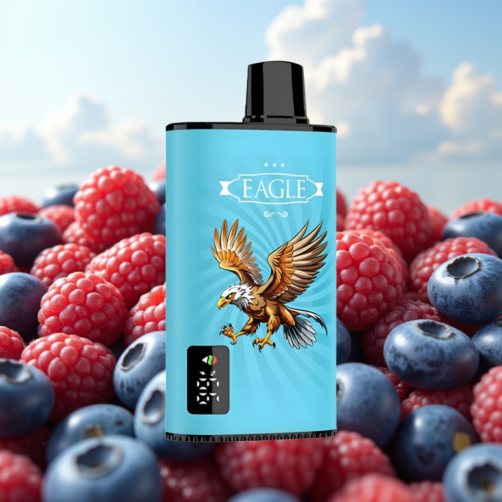 JNR EAGLE Smart 23000 Pufova Dispozabil Vape - Boravinja-Kisela Malina, Digitalni Ekran, 1.0ohm Mesh Kalem, Podešavani Protok Vazduha