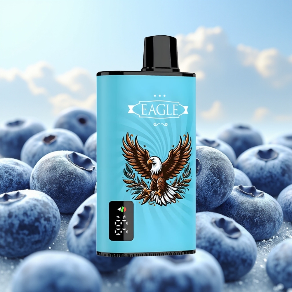 JNR EAGLE Smart 23000 Pufova Dispozabil Vape Borovnica Led, Digitalni Ekran, 1.0ohm Mesh Coil, Podešavani Protok Vazduha