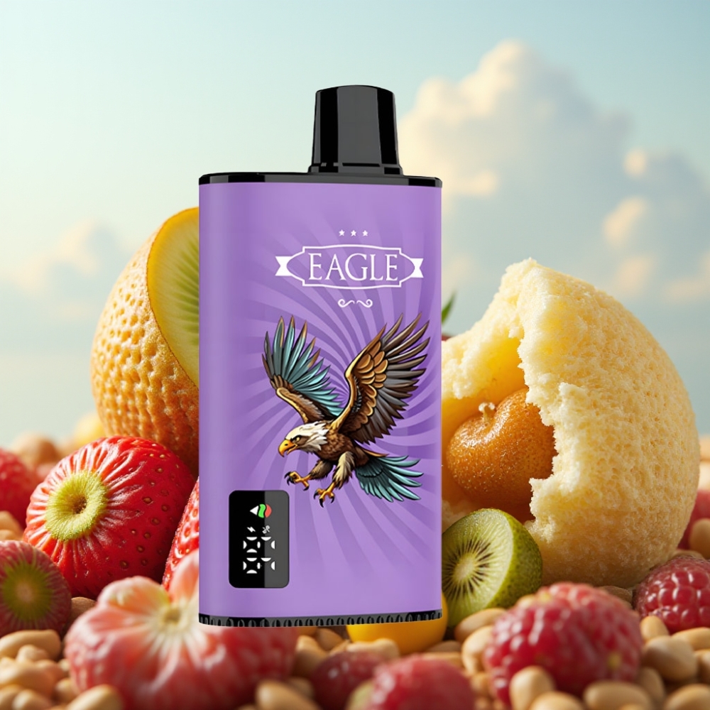 JNR EAGLE Smart 23000 Pufova Jednokratna Vape Jagoda-Kivi, Digitalni Ekran, 1.0ohm Mesh Kalem, Podešav Protok Vazduha