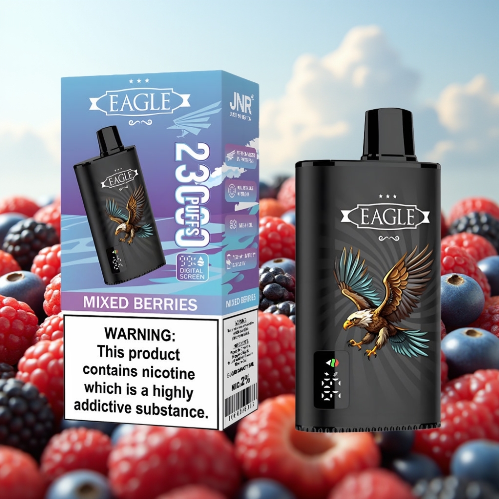 JNR EAGLE Smart 23000 Pufova Jednokratna Vejp – Digitalni Ekran, 1.0ohm Mesh Kalem, Podesivi Protok Vazduha, Mešane Bobice