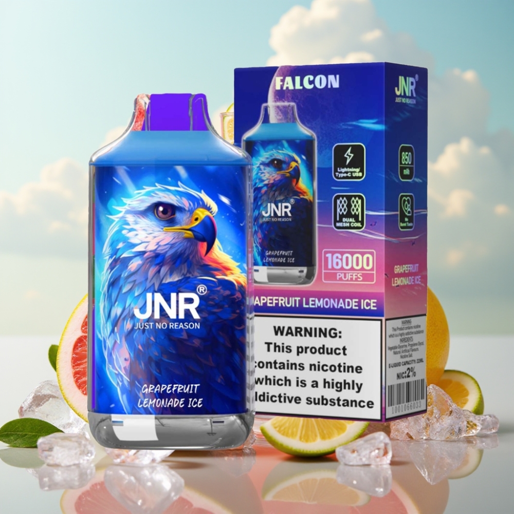 JNR Falcon 16000 Puffs Dispozabil Vape Grejpfrut Limunada Led, 850 mAh, 22ml, Dual Mesh Coil
