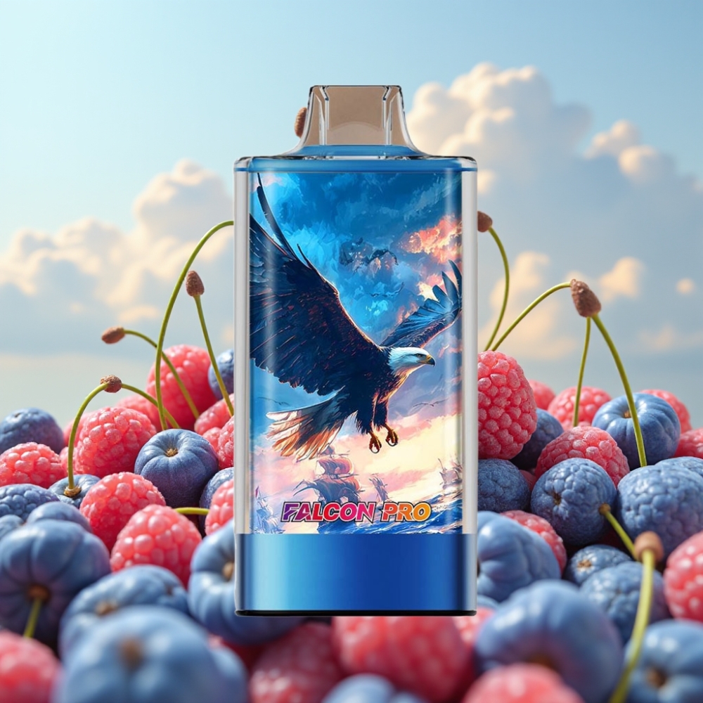 JNR Falcon Pro 28000 Dispozabil Vape Plavo Malina Trešnja – 30ml, 950mAh, 28000 Pufova, 5% Nikotina