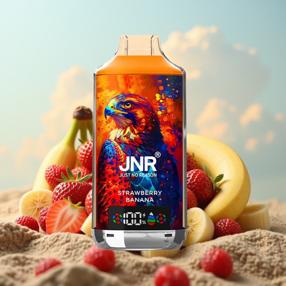 JNR Falcon X 18000 Puffs Dispozabil Vape Jagoda Banana – 750mAh, 24ml, Dual Mesh Coil, Type-C