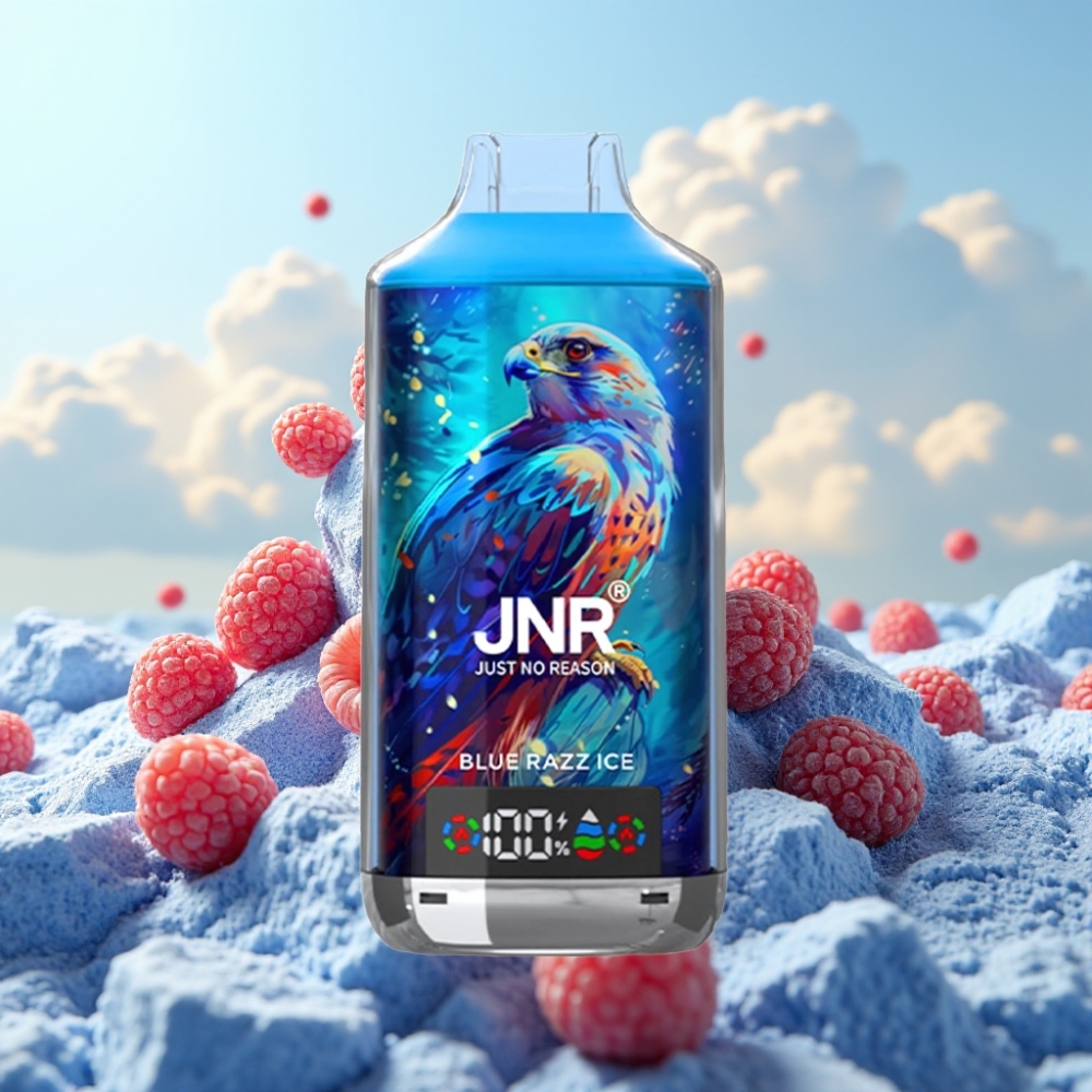 JNR Falcon X 18000 Puffs Dizpozejbyl Vejp Plava Malina Led – 750mAh, 24ml, Dual Mesh Coil, Type-C