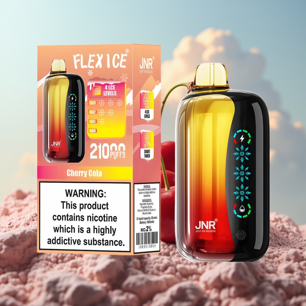 JNR Flex Ice 21000 Pufova Jednokratna Vape sa Podešavanjem Ledene Hladnoće, 26ml Tekućine, 1000mAh Baterija, Cherry Kola