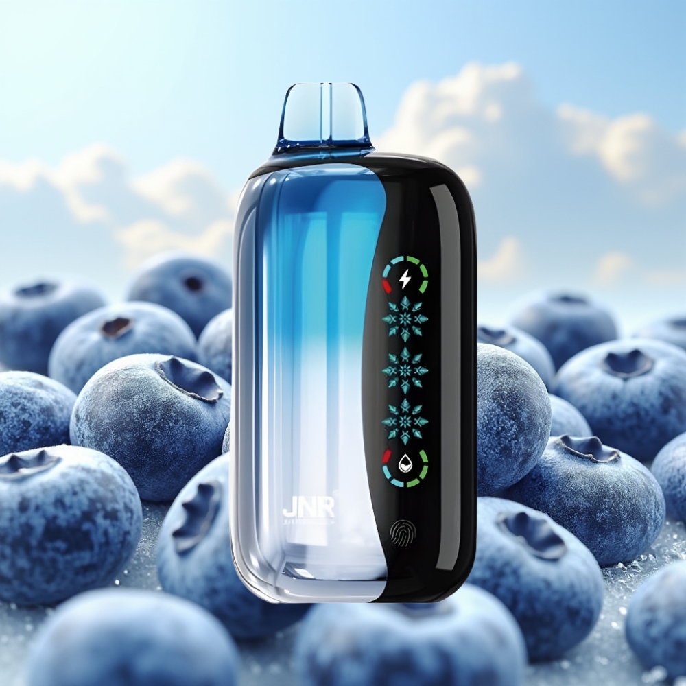 JNR Flex Ice 21000 Pufova Jednokratna Vejp sa Podesivim Led Efektom, 26ml Tekućine, 1.2 Ohm Dual Mesh, Plavi Led sa Ukusom Borovnice