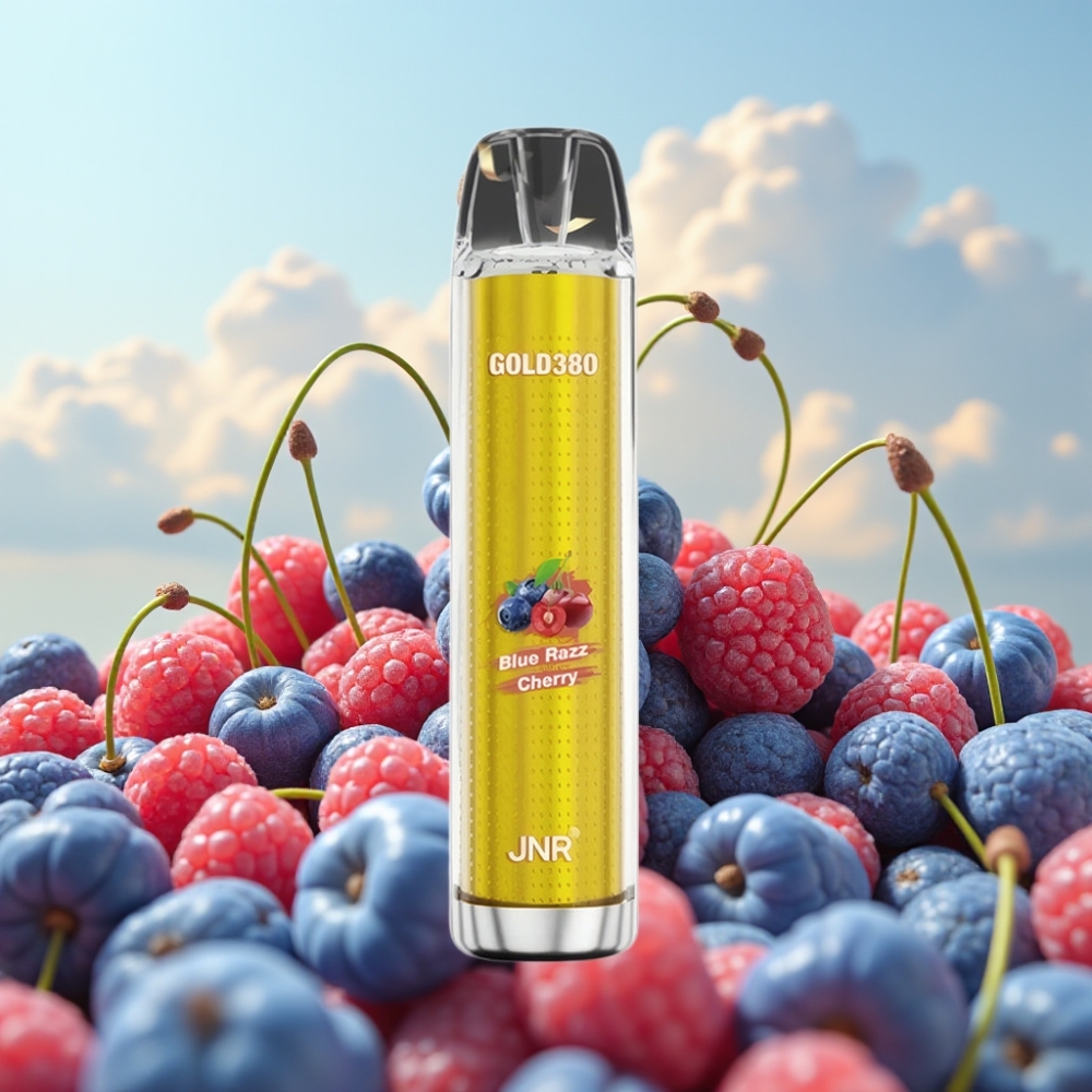 JNR Gold380 6000 Pufova Dispozabil Vape - 1500mAh, 1.0ohm Mesh, Plava Malina Trešnja