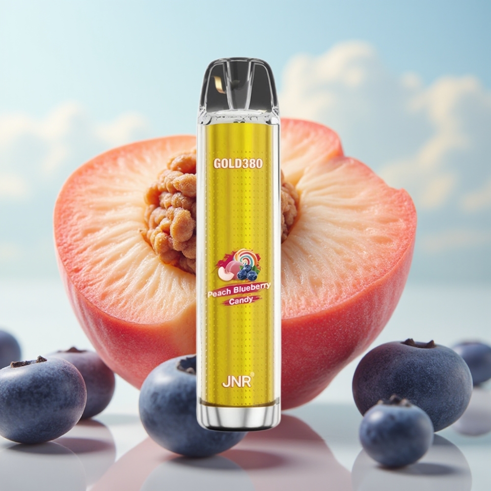JNR Gold380 6000 Pufova Dispozabil Vape Breskva Borovnica – 6000 Pufova, 1500mAh Baterija, 13ml Tecnost