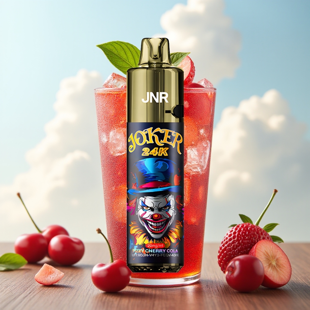 JNR Joker 24K Puffs Dispozabil Vape Gazirana Višnja Kola – 24000 Pufova, 2% Nikotina, 800mAh Baterija, Tip-C Punjenje