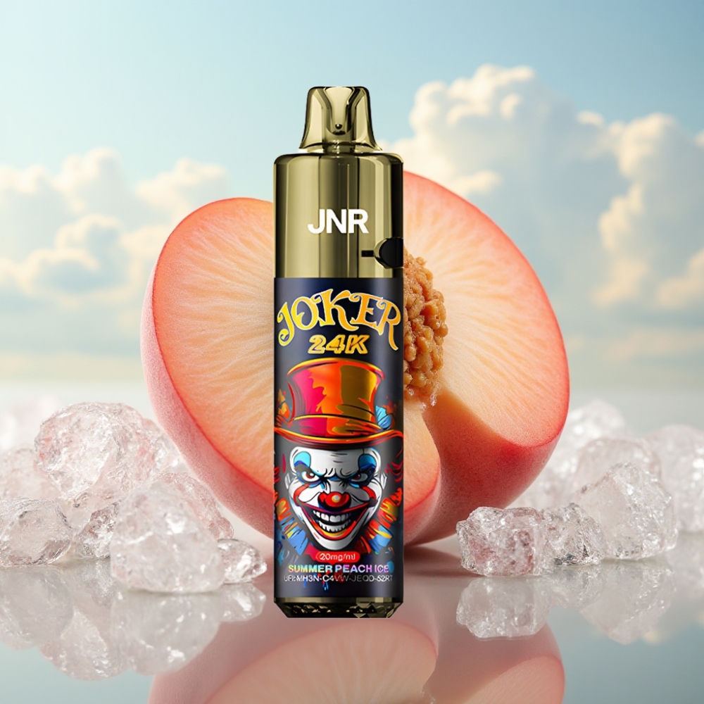 JNR Joker 24K Puffs Dispozabil Vape Letnji Breskva Led – 24000 Pufova, 2% Nikotina, 800mAh Baterija, Type-C Punjenje
