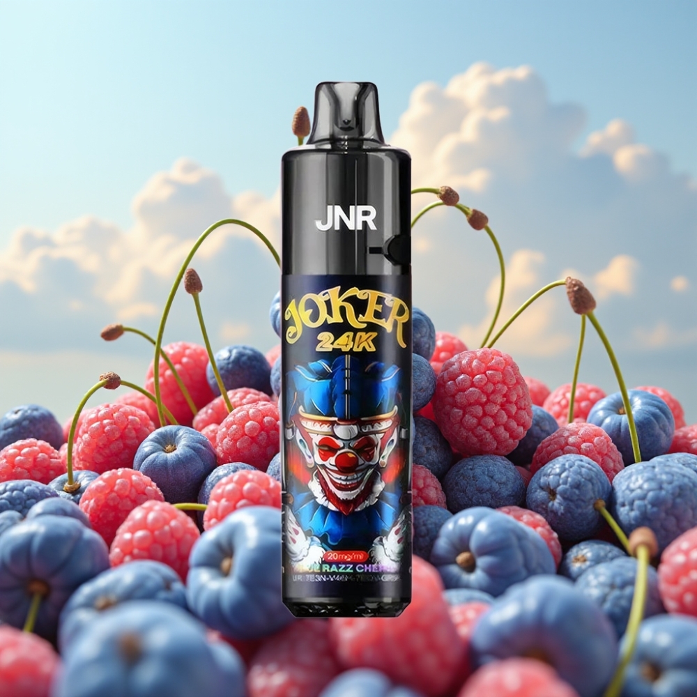 JNR Joker 24K Puffs Dispozabil Vape Plava Malina Trešnja – 24000 Pufova, 2% Nikotina, 800mAh Baterija