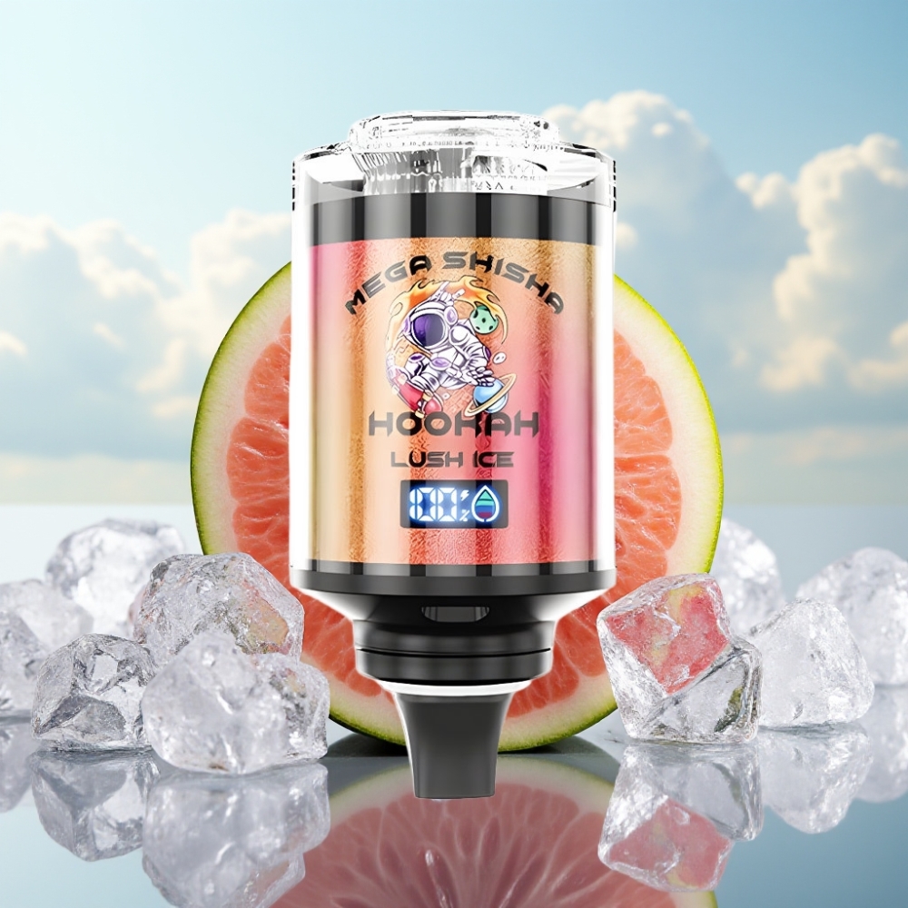 JNR Mega Shisha Hookah 100K Desktop Kompatibilnost Lush Ice – 100000 pufova, 60ml tečnost, 2200mAh baterija, Type-C punjenje