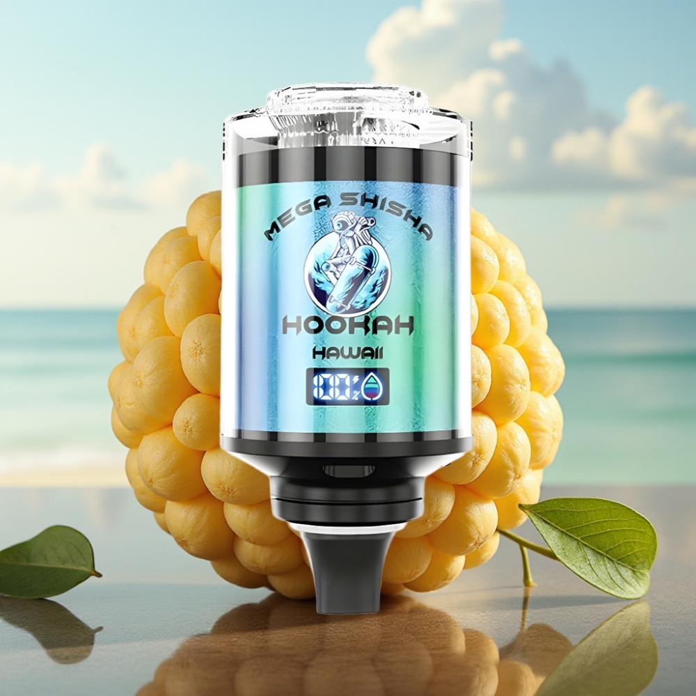 JNR Mega Shisha Hookah Desktop Kompatibilnost - 100K pufova, 60ml tečnost, 2200mAh baterija, Tip-C punjenje, Hawaii