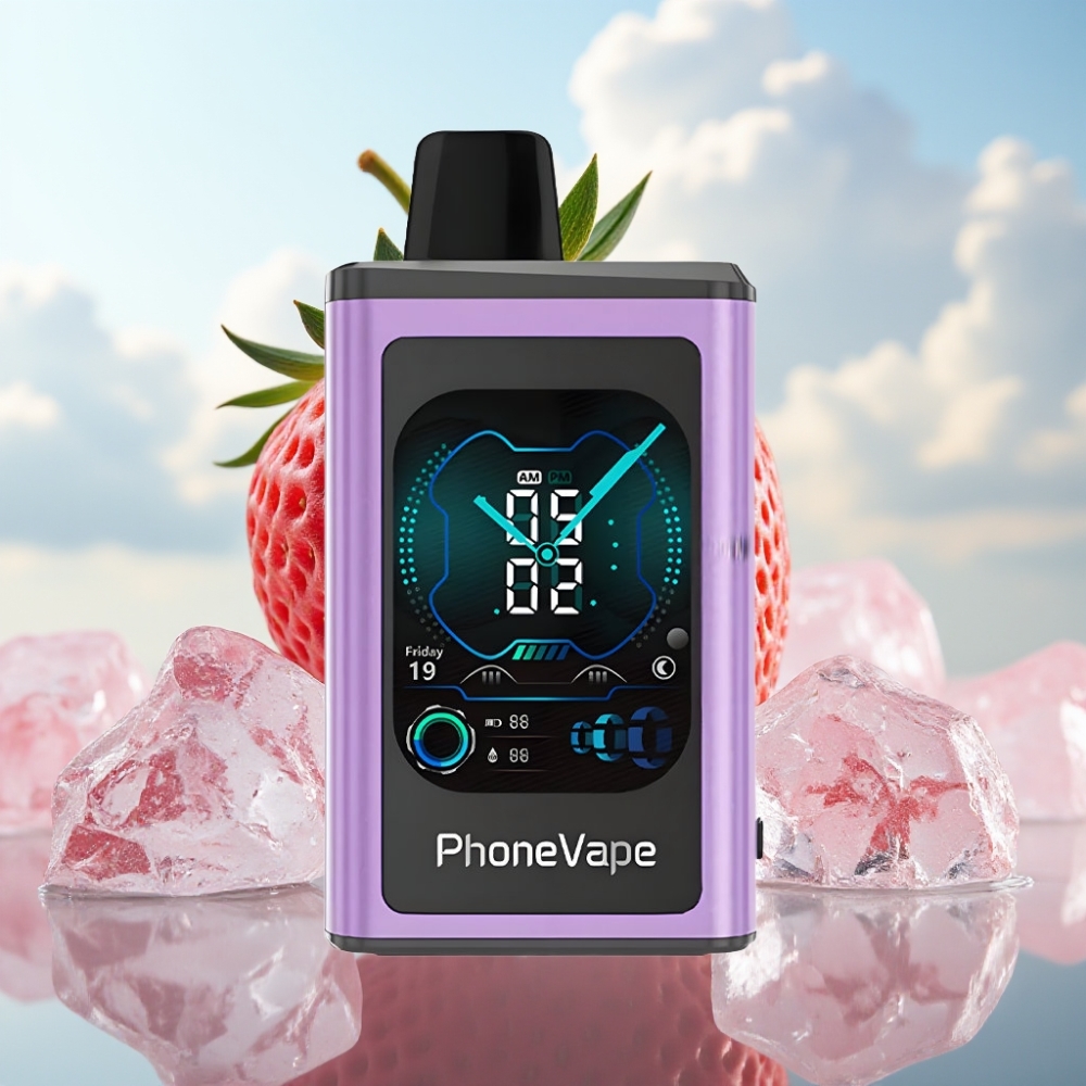 JNR PhoneVape 30000 puffs Dispozabil Vape Jagoda Led, 850mAh, Turbo Mod, Podesivi Protok Vazduha, 2% i 5% Nikotina