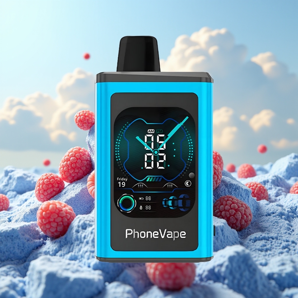 JNR PhoneVape 30000 puffs Dispozabil Vape Plava Malina Led, 850mAh, Turbo Mod, Podešavanje Protoka Vazduha, 30000 pufova