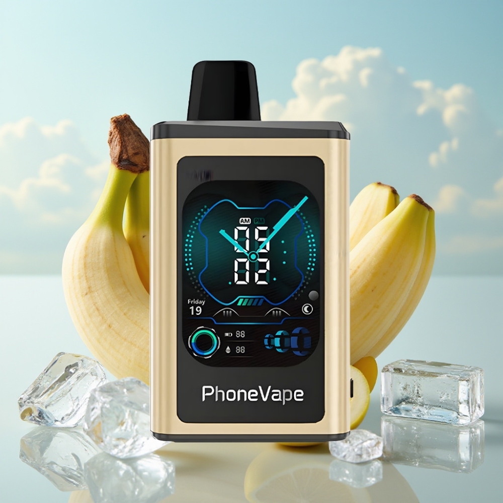 JNR PhoneVape 30000 pufova Dispozabil Vape - 850mAh, Turbo Mod, Banana Ice, 2%/5% nikotina
