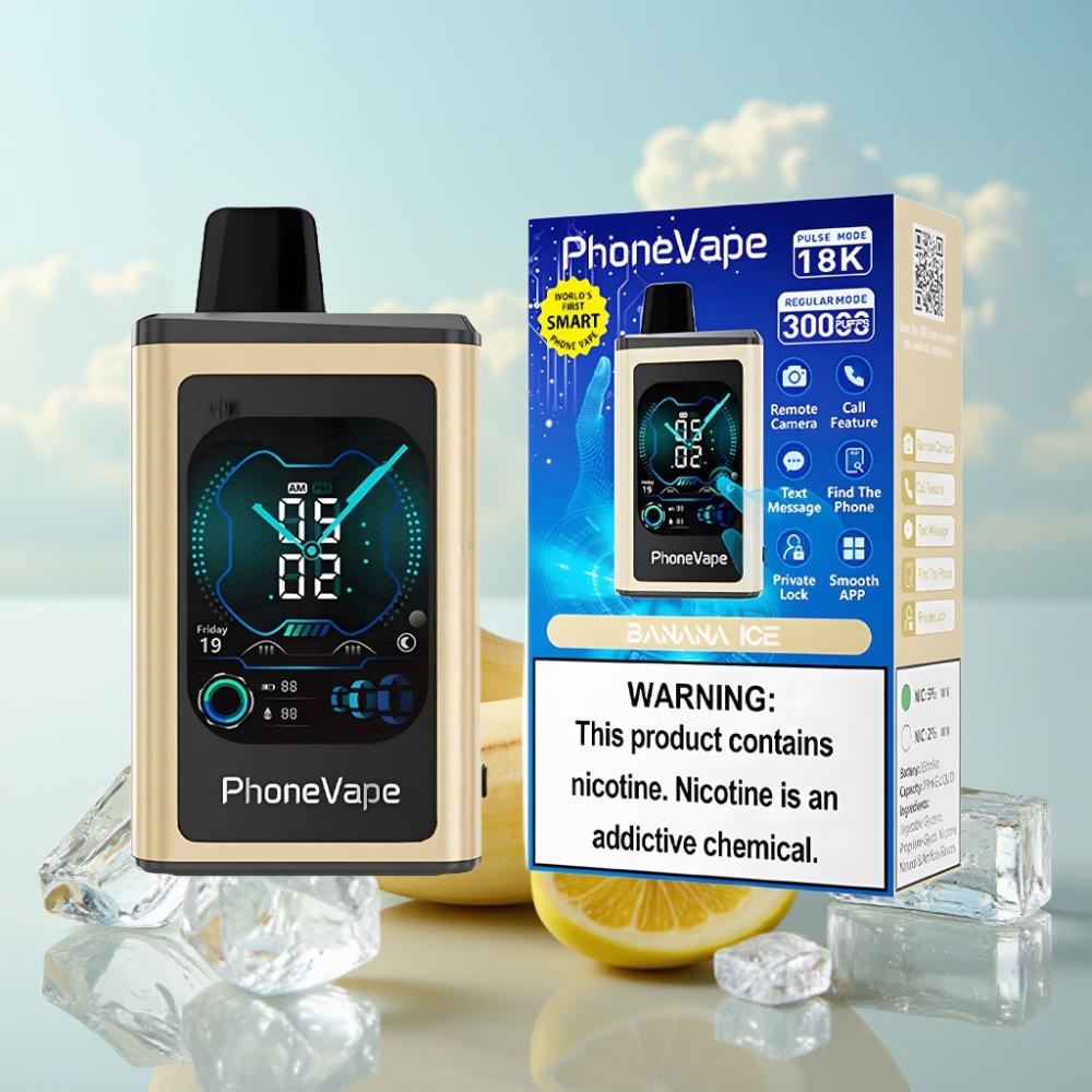 JNR PhoneVape 30000 pufova Dispozabil Vape - 850mAh, Turbo Mod, Banana Ice, 2%/5% nikotina