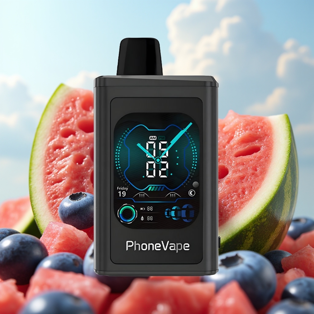 JNR PhoneVape 30000 pufova Dispozabil Vape Borovnica Lubenica – 850mAh, Turbo Mod, Podesivi Protok Vazduha, 30000 pufova