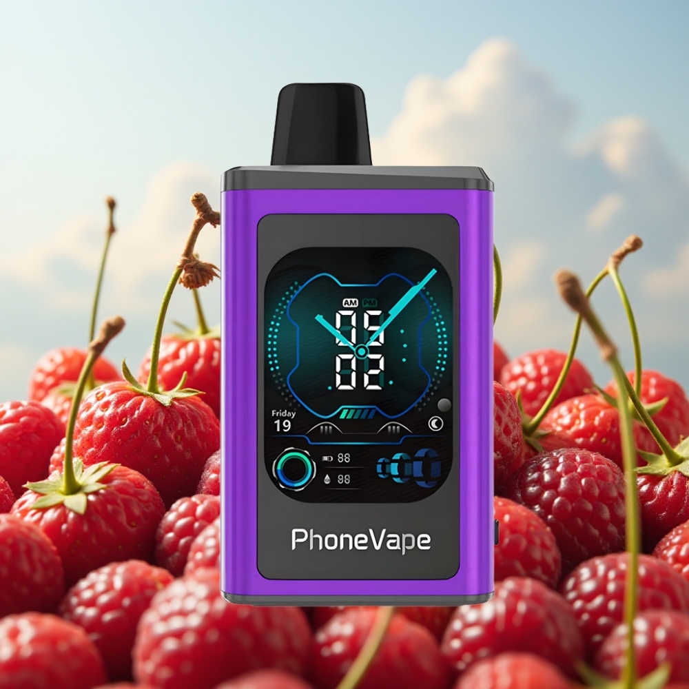 JNR PhoneVape 30000 pufova Jednokratna Vape - Turbo Mode, Podešavanje Protoka Vazduha, 850mAh Type-C Baterija, Višnja Jagoda Malina