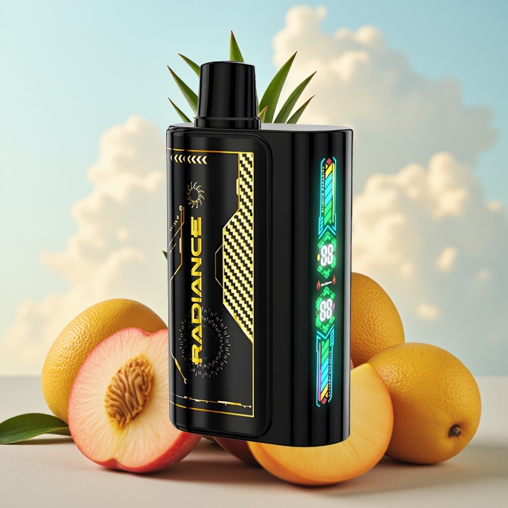 JNR Radiance 31000 Pufova Jednokratna Vape – Breskva Mango Ananas, 28ml Tečnost, Dual Mesh Coil, 950 mAh Baterija