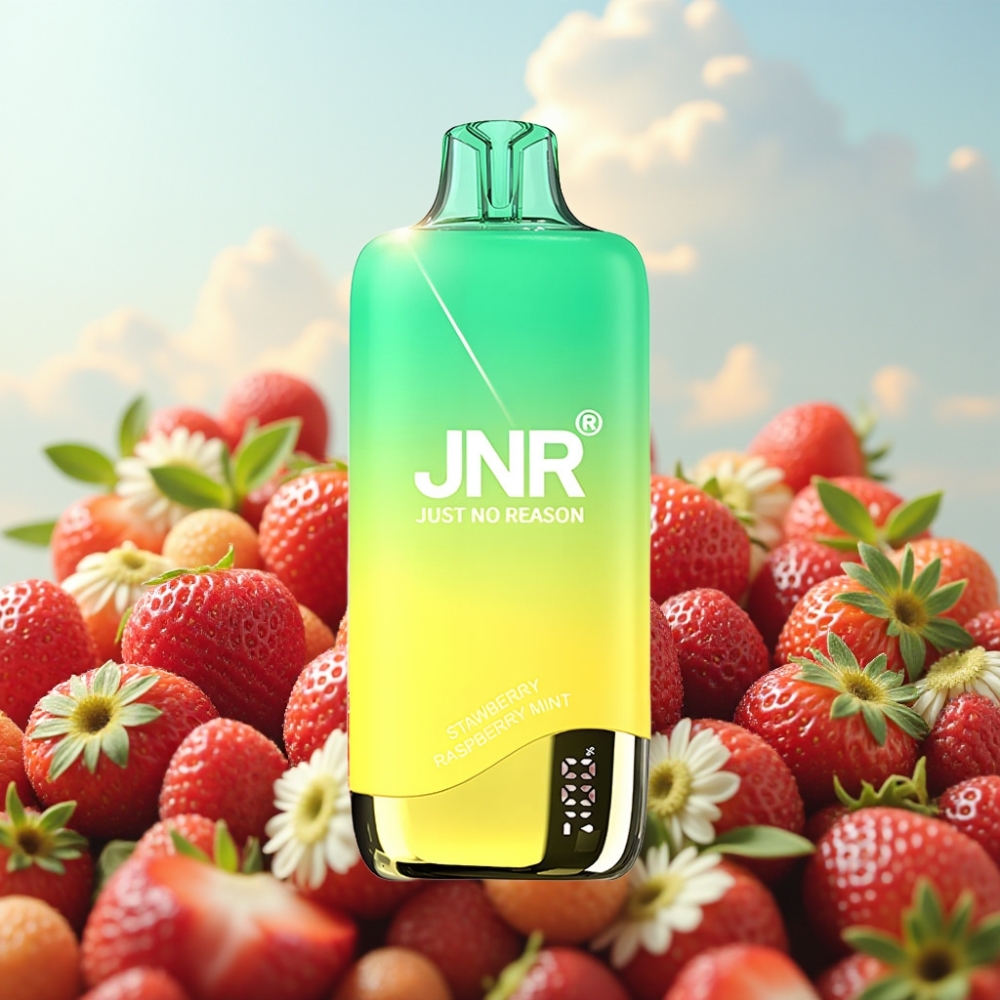JNR Rainbow 10500 Pufova Dispozabil Vape Jagoda-Breskva-Menta sa 600mAh baterijom, 18ml rezervoarom i USB Type-C punjenjem