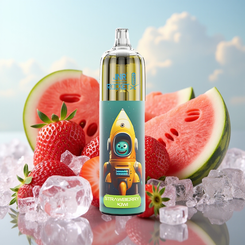 JNR Rocket-X 12400 Puffs Dispozabil Vape Jagoda Lubanica Led, Podešavanje Protoka Vazduha, 850mAh Baterija, 25ml Tekućine