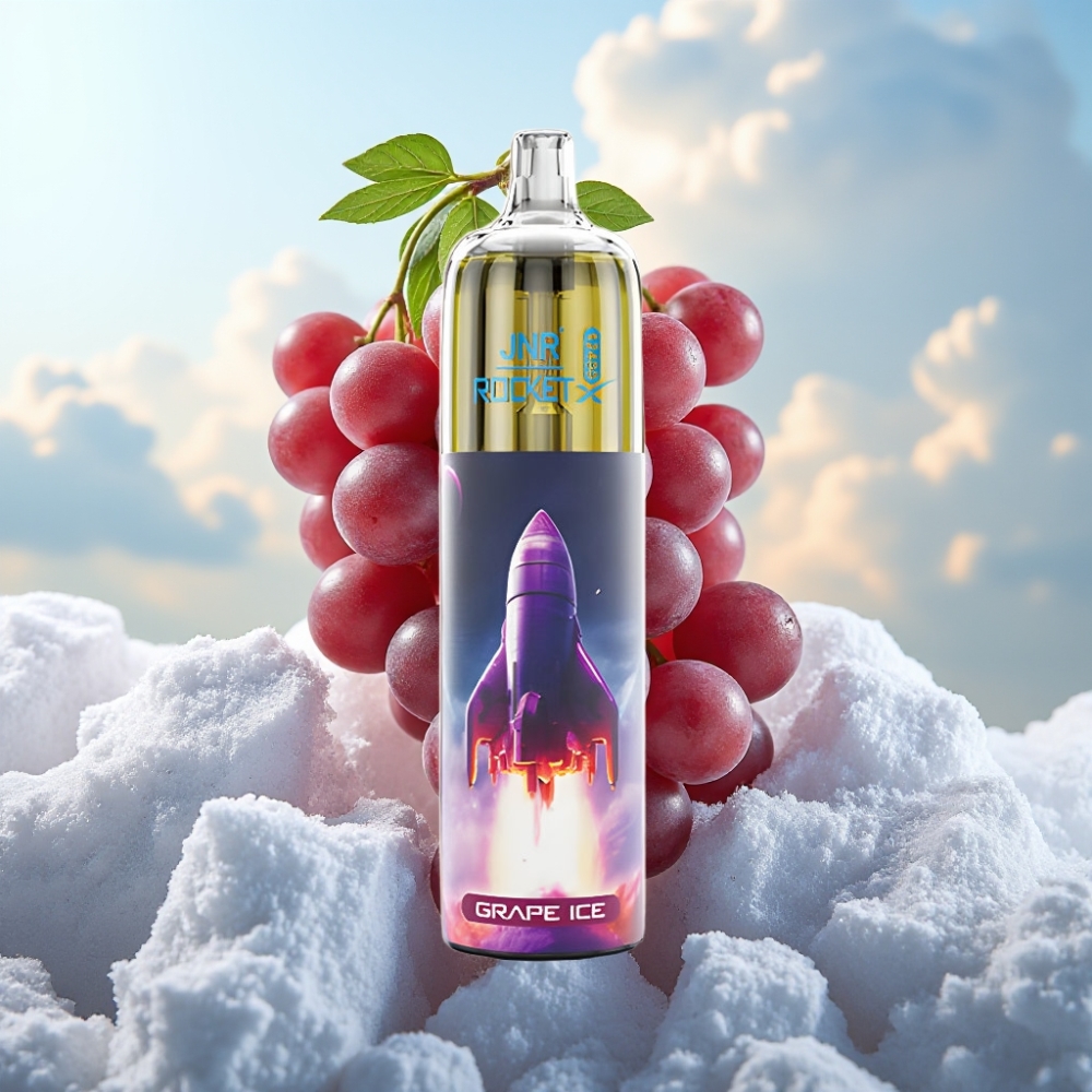 JNR Rocket-X 12400 Pufova Dispozabil Vape Grožđe Led sa Podešavanjem Protoka Vazduha, RGB Svetla, 1.2ohm Mesh Kalem